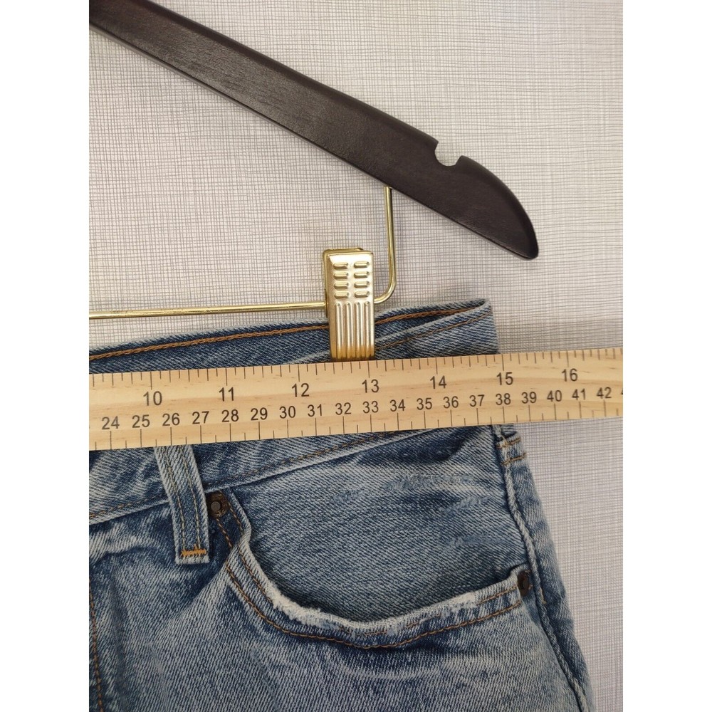Levis Shorts Premium Denim 28 Blue Jean Cutoffs  Fray High Rise - Picture 2 of 9